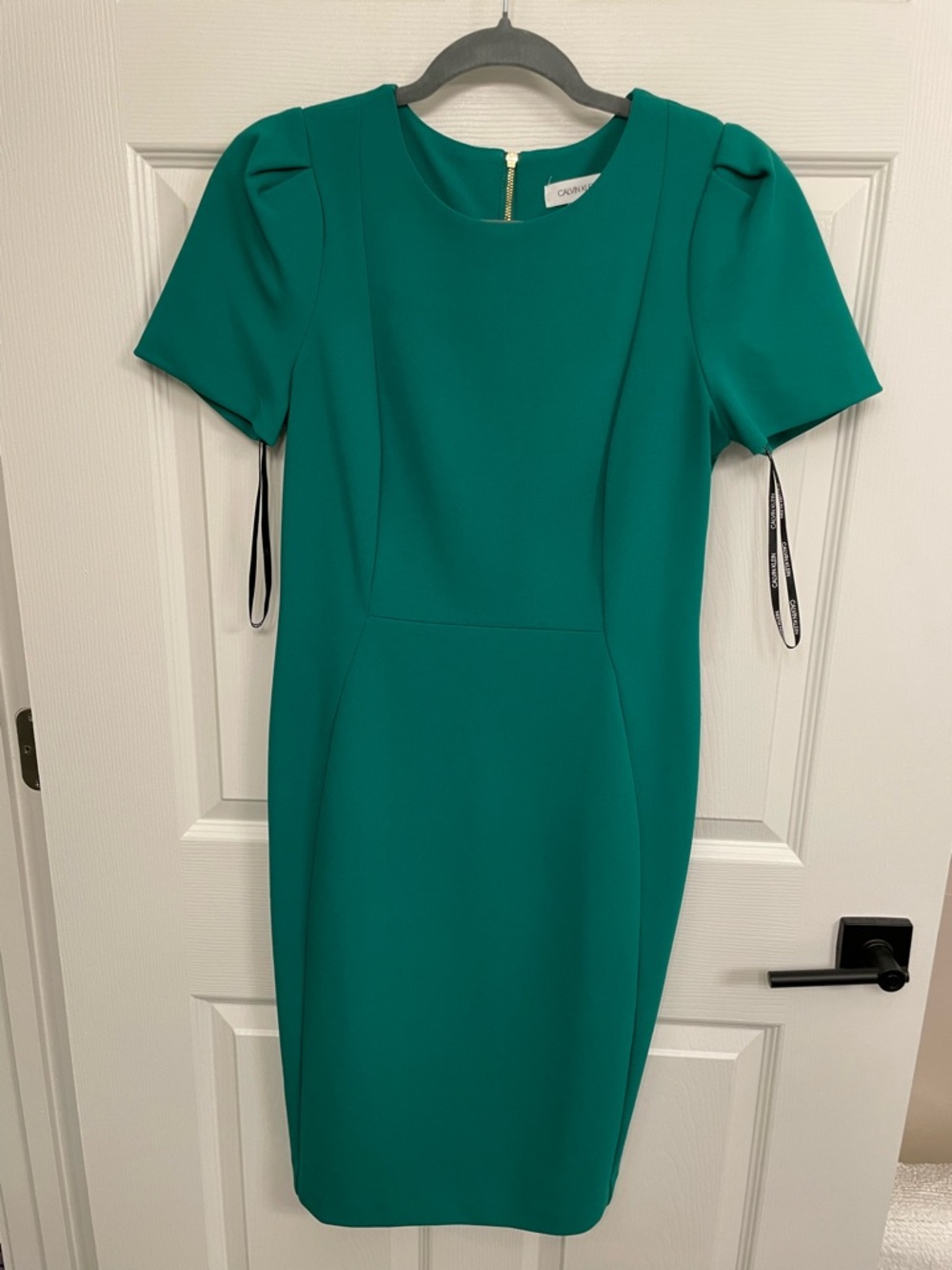 Calvin Klein Teal Sheath Midi Dress